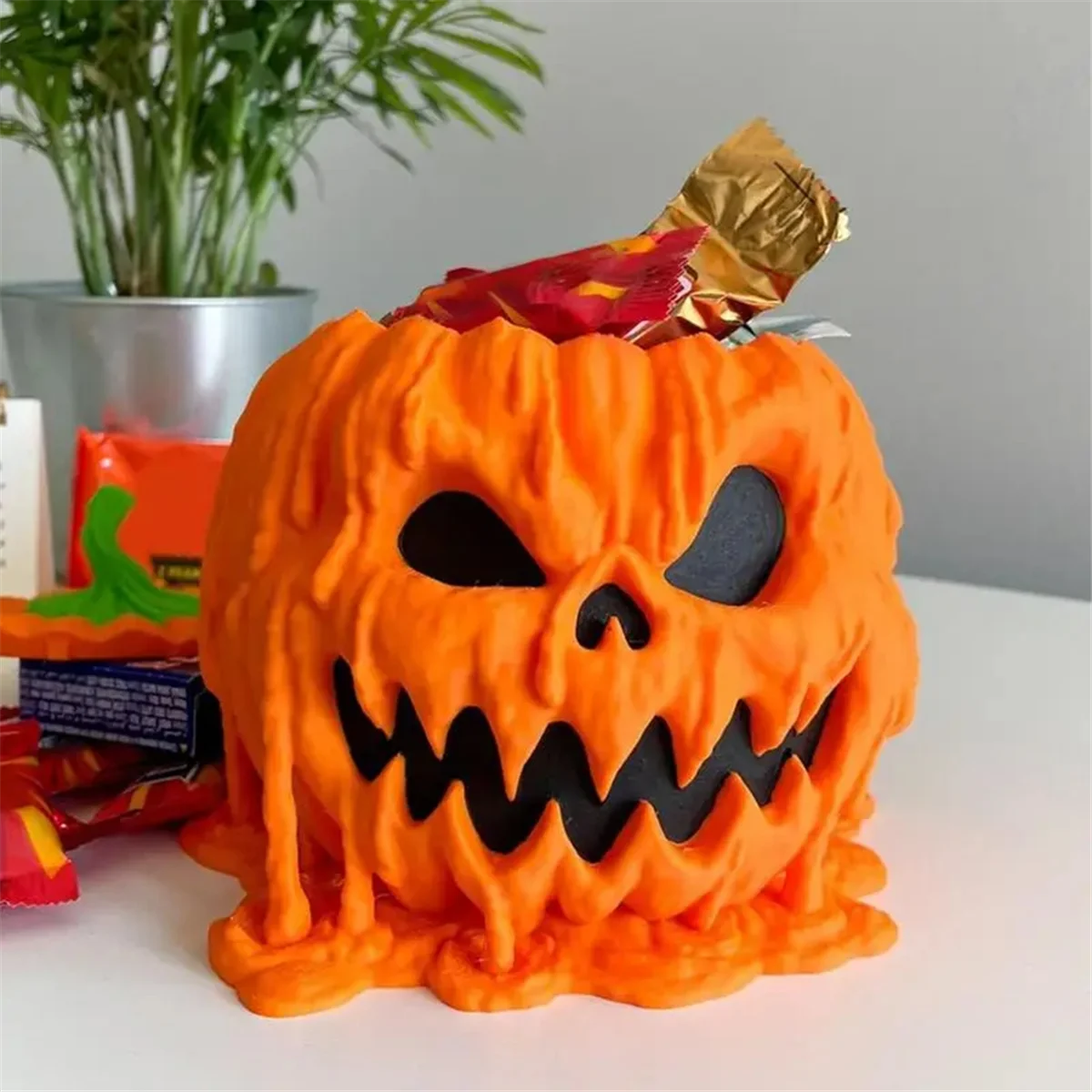 

Halloween Pumpkin Bowl Melting Bowl Snack Holder Decoration Wedding Display Spooky Themed Events 18x18x14cm