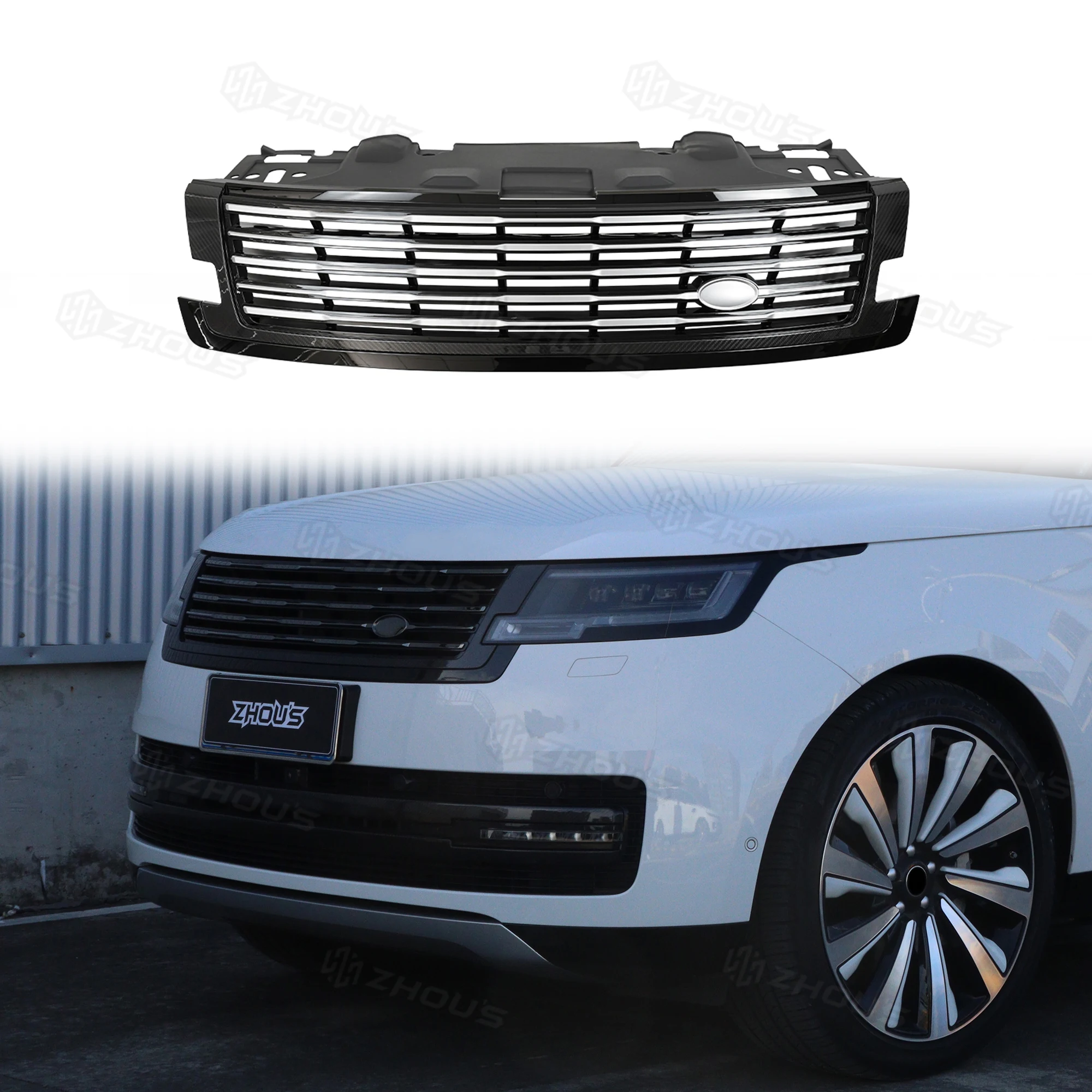 

Hot Sale Off-Road Parts Replacement Car Accessories Carbon Fibre Car Front Grill for Range Rover 2023