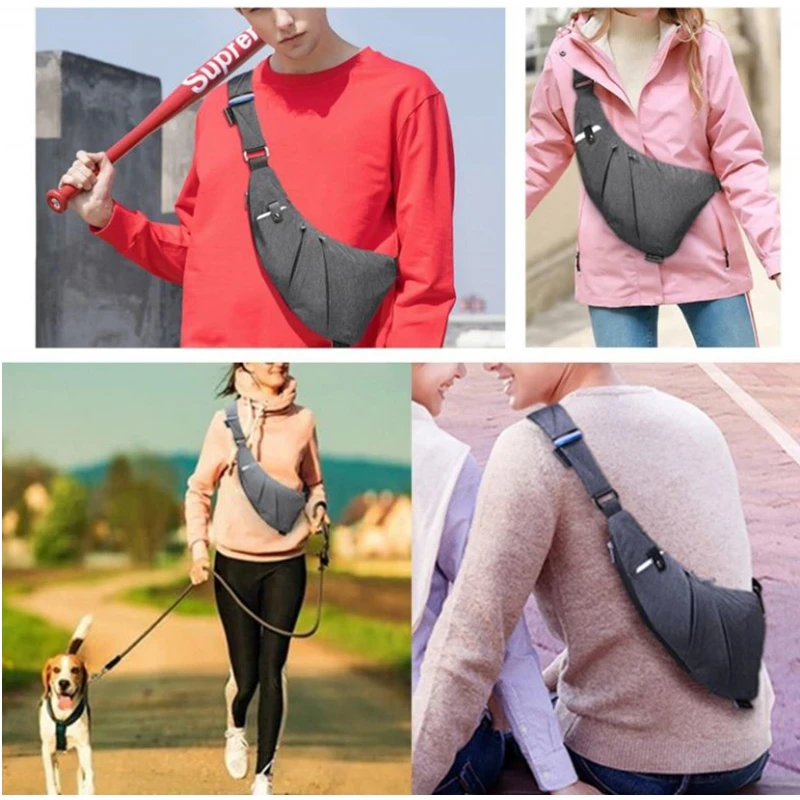 Bolso de pecho pequeño antirrobo ultrafino para hombre y mujer, bandolera cruzada de un hombro, bolsa deportiva de viaje, 8 colores