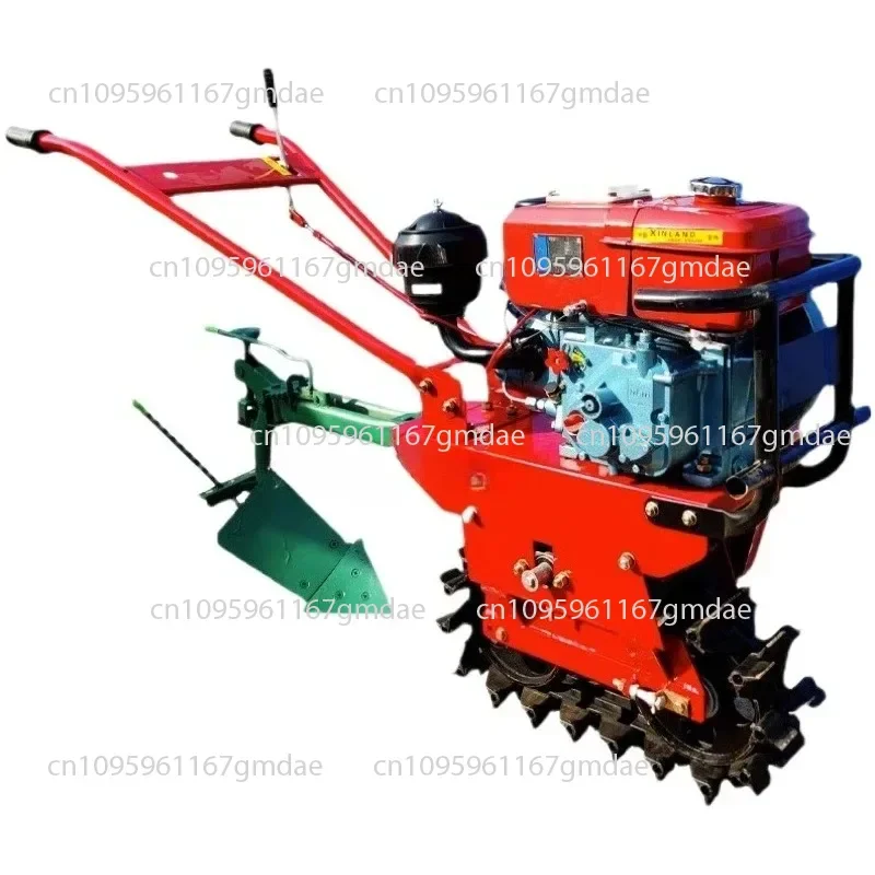 

Wading machine Chain-rail micro-tiller Single wheel plowing machine Pneumatic donkey buckle Half plow trencher Fertilization