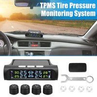 X Autohaux Tire Pressure Monitoring System Kit TPMS Solar Power Alarm System w/ 4 External Sensors LCD Display Pressure Alerts