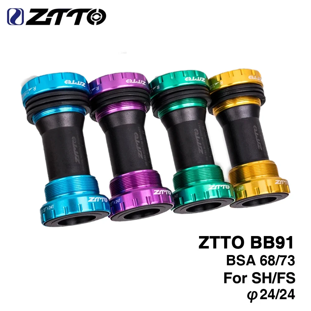 ZTTO MTB Bike BB91 BSA 68mm 73mm External Bearing Bottom Brackets Thread Lock For Bicycle Parts Prowheel 24mm Crankset Chainset