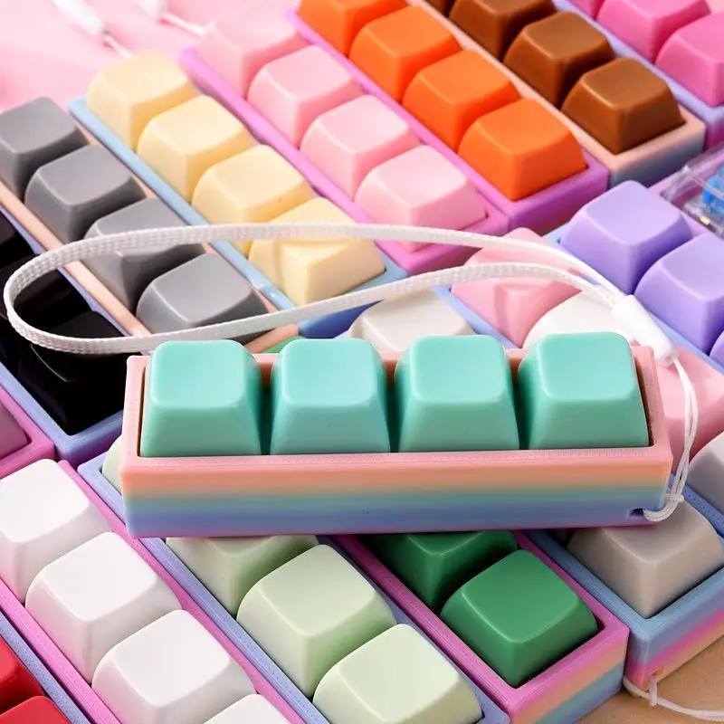 Colorful Keyboard Fidget Toys Smooth Pressing Portable Lanyard For Stress Relief Kids Adults Office Home Use