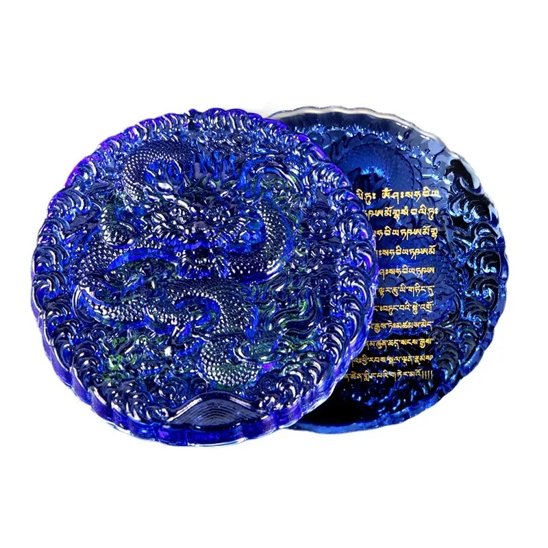 Dragon King Mandala Crystal Mani Stone Tibetan Buddhist Offerings Six-character Mantra Lucky Brave Jewelry