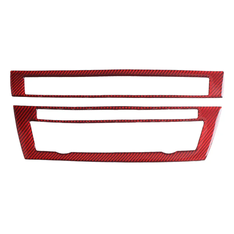 For BMW 5 Series F10 New 5 Series Carbon Fiber Red CD Control Panel Decorative Sticker Interior Modification