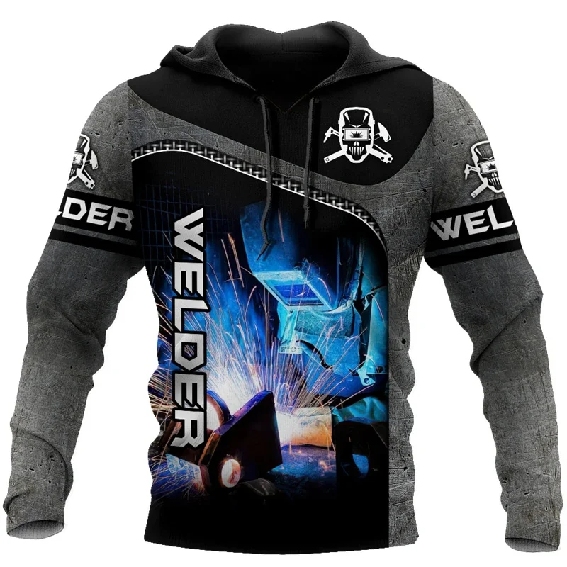 Men's Hoodie Electric Welder Pattern Hoodie Women Sweatshirts 3D Print Fashion Autumn Harajuku Unisex Hoodie Casual Tracksuit