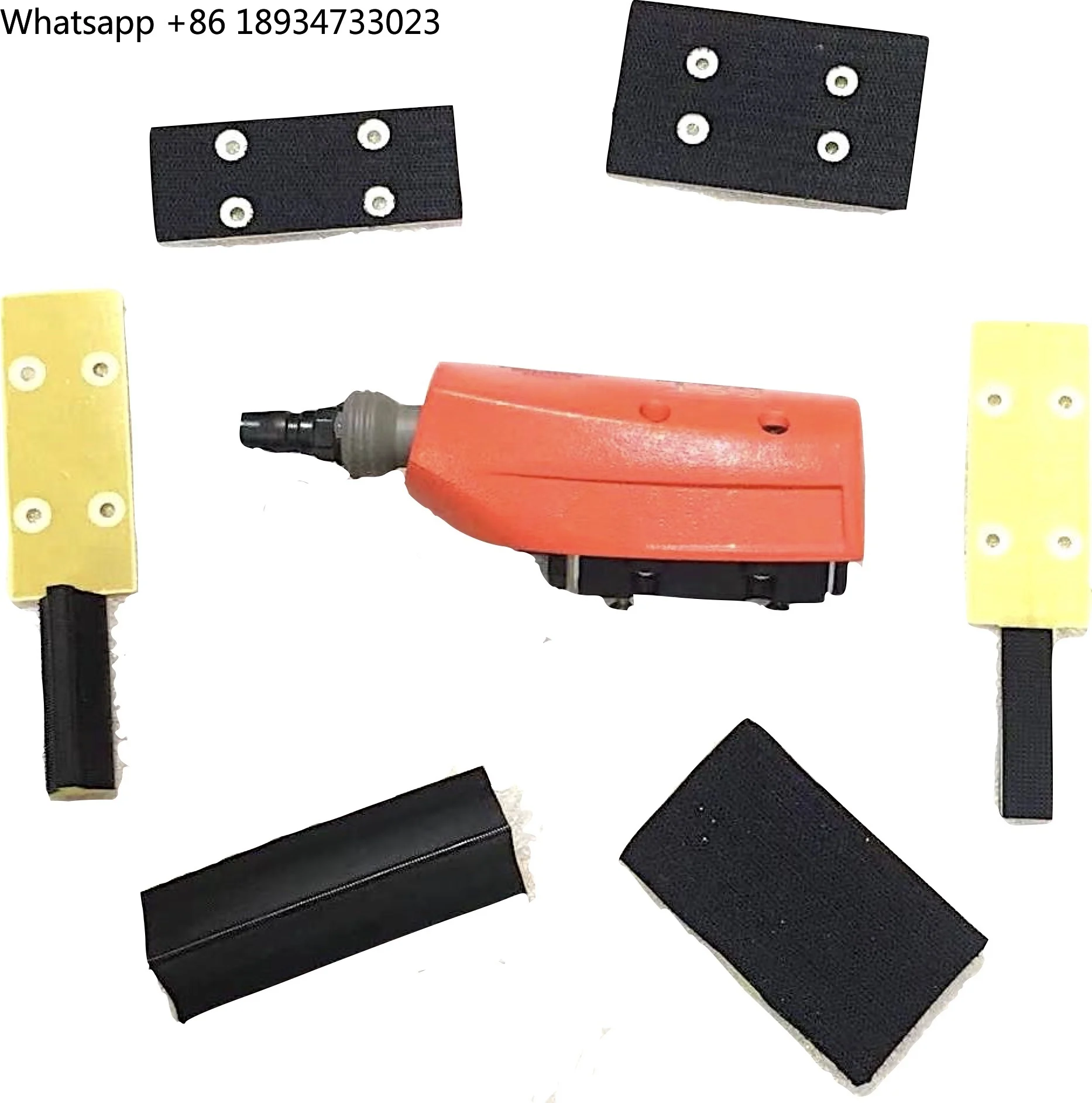 TY77102K Pneumatic Linear Sander Kit for Sanding Profiles Delivery with 14 Piece Versatile Foam Blocks for Finishing Works