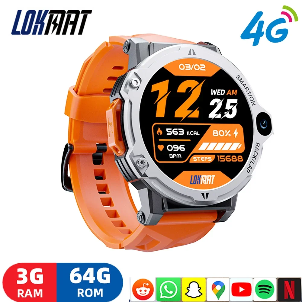 2024 New LOKMAT Smart Watch 4G Men Call GPS 5MP Camera 1.54