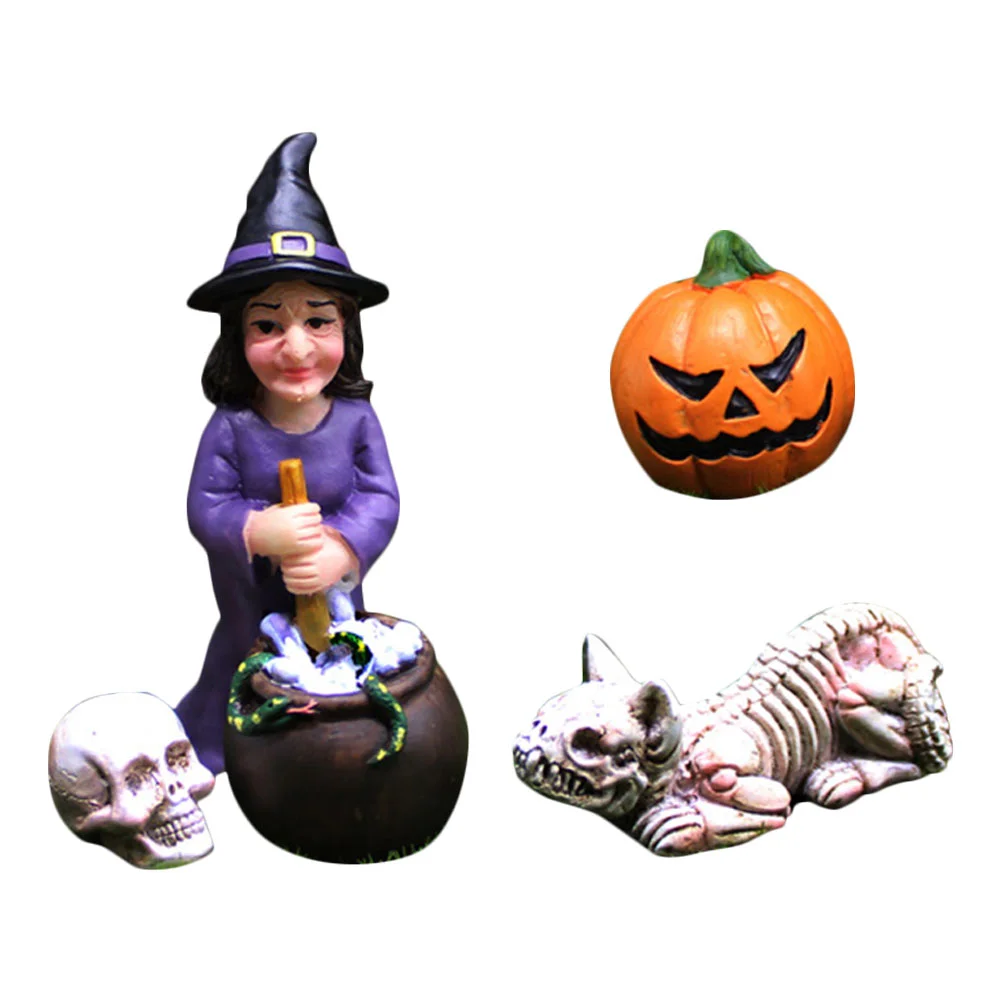 

Party Broomstick Halloween Microscape Mini Ornaments Landscape Resin Witch Miniature