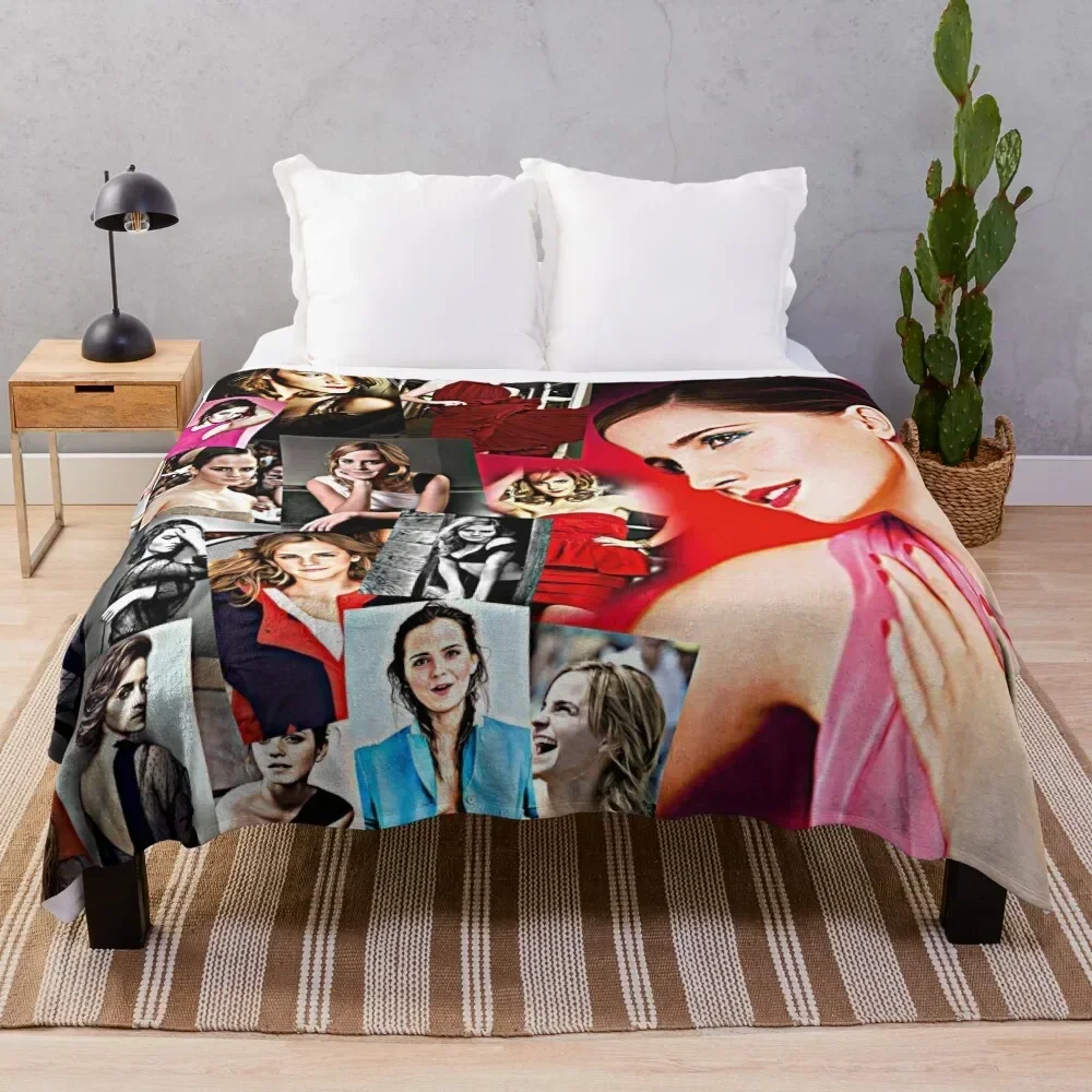 

emma watson Throw Blanket Cozy Microfiber Throw Blanket for Home Bedroom