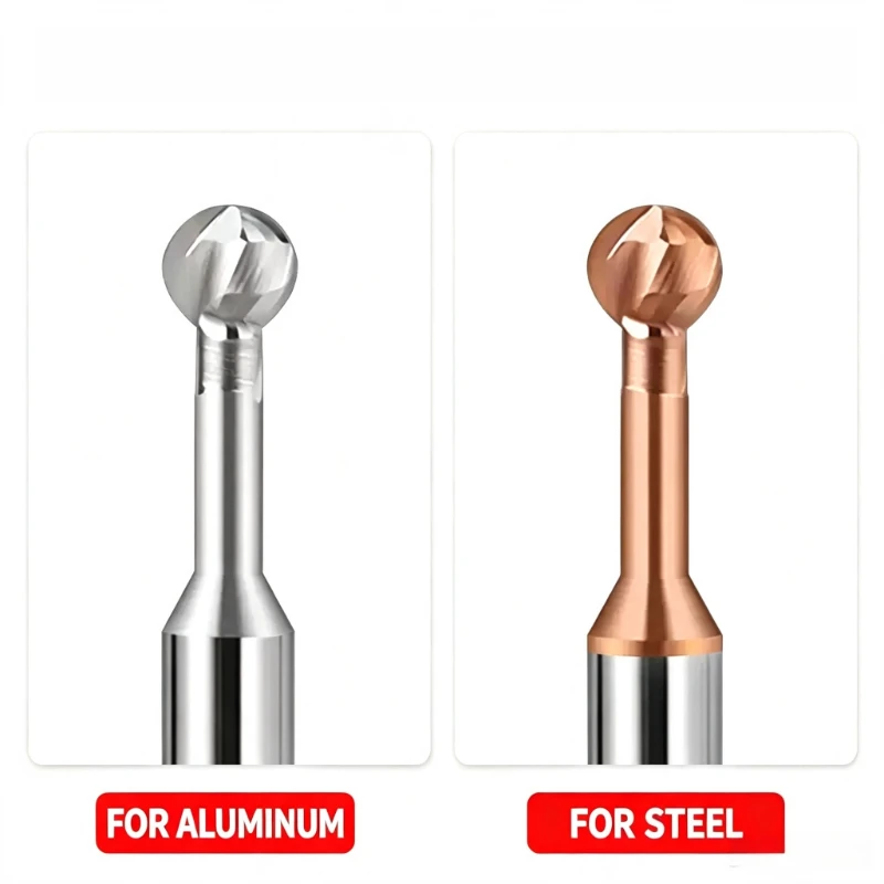 60°R1 R1.5 R2 R2.5 R3 R4R R5 R6 Extended Tungsten Steel Alloy Milling Cutter Lollipop Ball End Milling Cutter for Aluminum/Steel