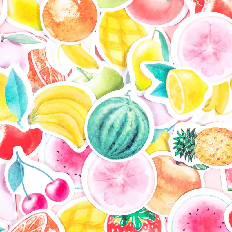 46pcs Fruit Sticker Watermelon Mango Summer Cherry Stationery Decoration Scrapbook Diary Album Planner Decoration Sticker