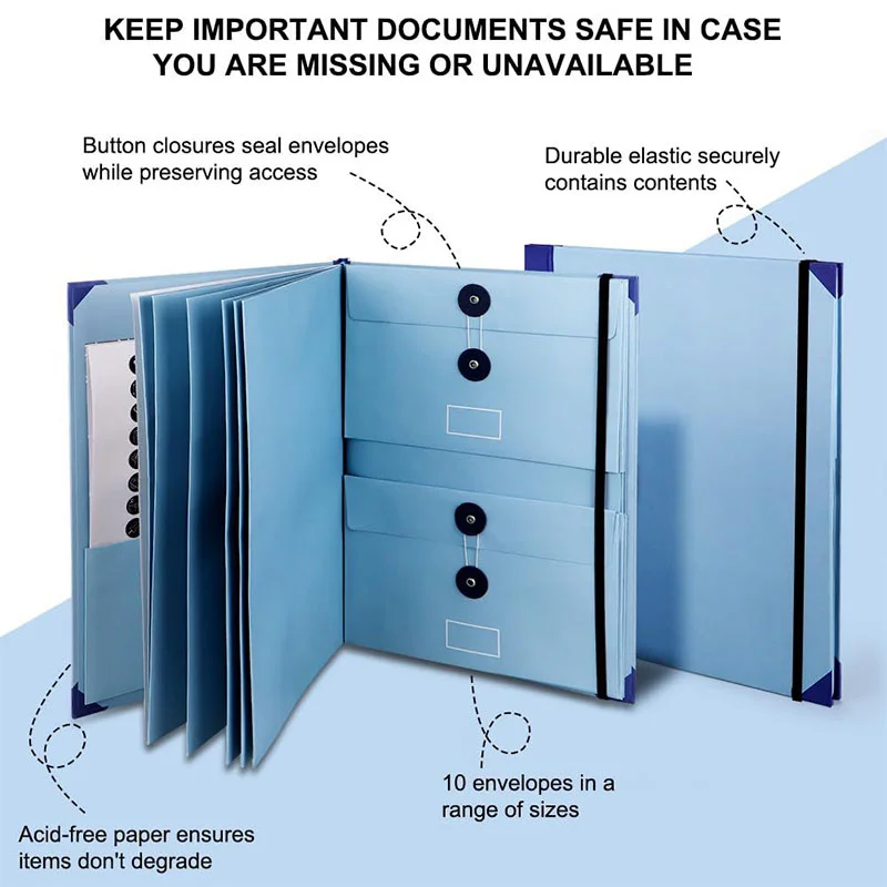 Imagem -05 - Folio Folders With Pockets Important Document Organizer in Case i go Missing Binder File Organizer For Office And School