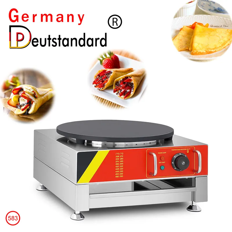 40cm Professional Commercial Electric Single Head Pan Cake Fruit Machine Crepe Maker Flying Cake Snack Crepe Making Equipment