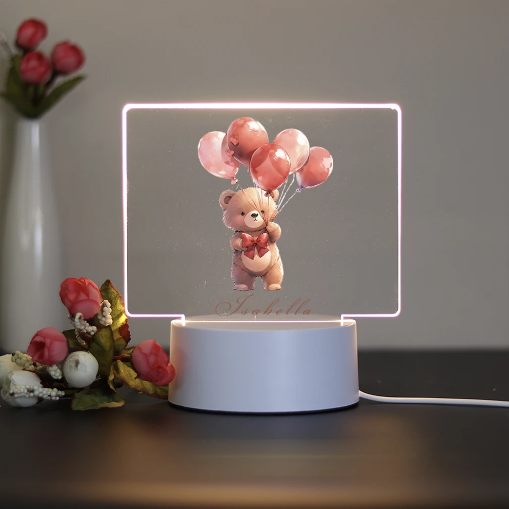 1 personalized night light cute little bear 3D Visual Design for Home Wedding decoration bridesmaid gifts