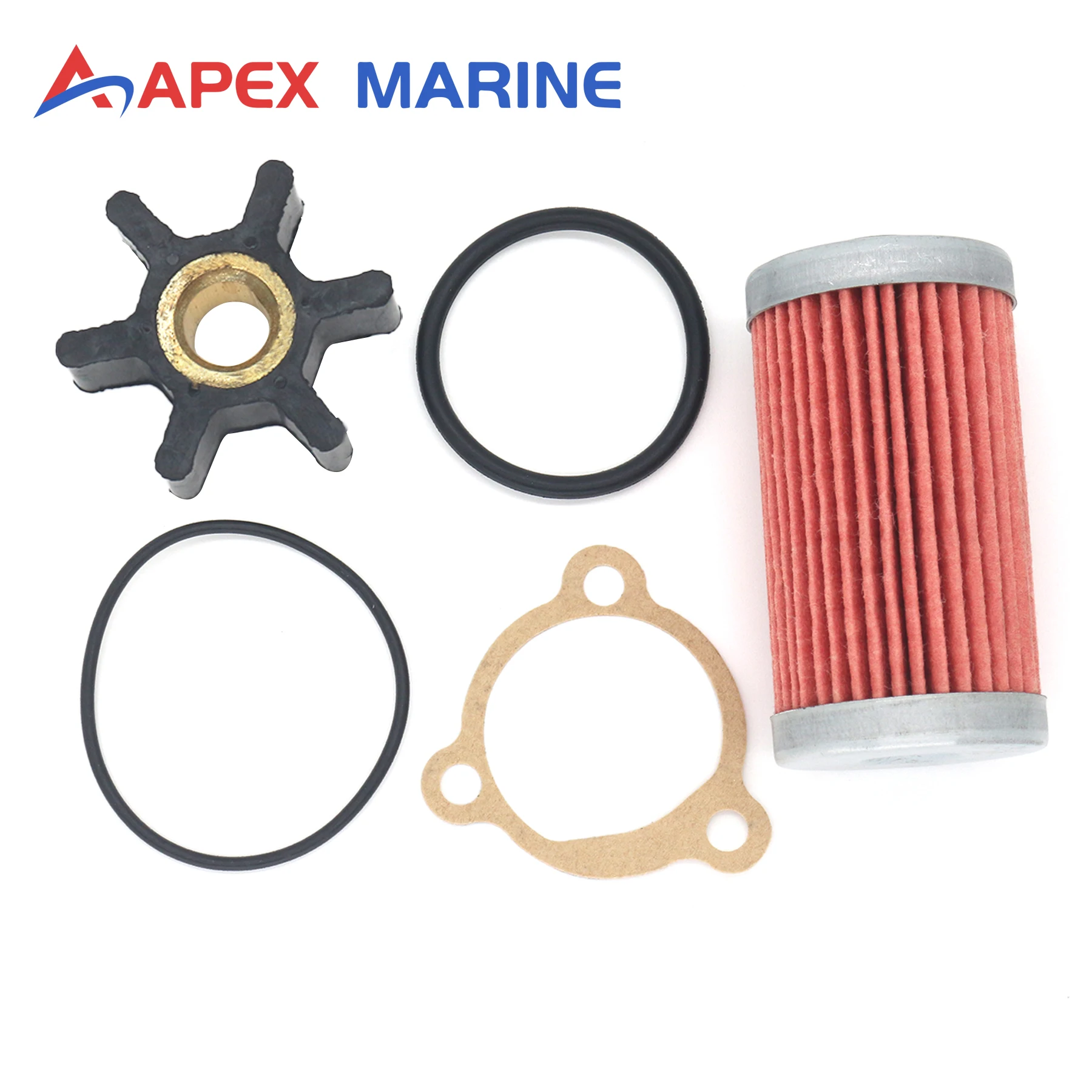 

128176-42071 104500-55710 Service Kit for Yanmar Diesel 1GM 1GM10 Series Fits Sierra 18-8951 Impeller & Fuel Filter Kit