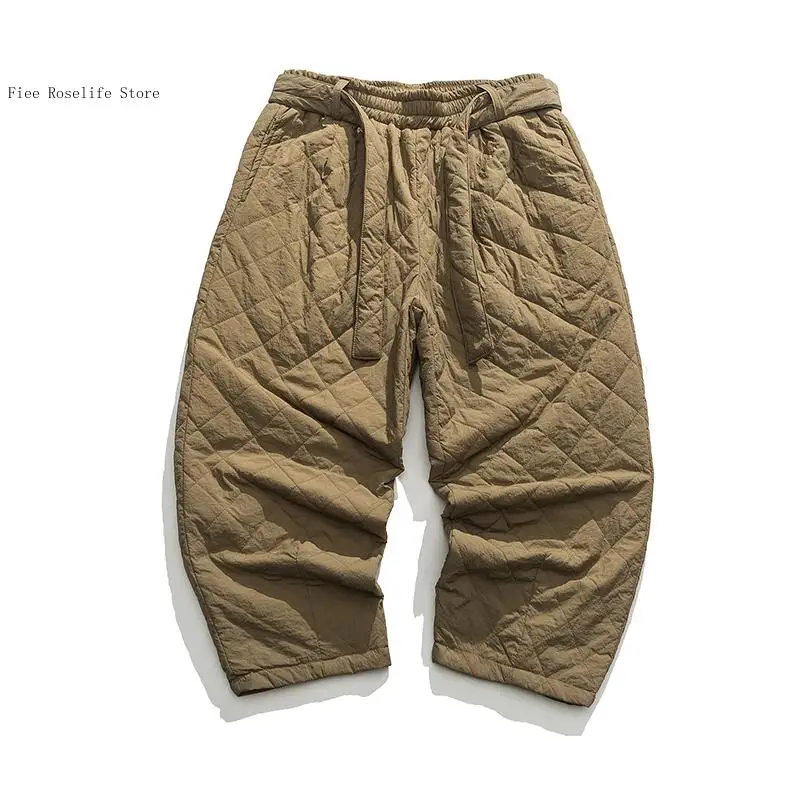 Autumn and Winter Simple and Cotton Thick Loose Chinese Style Retro Trend Cotton Straight Leg Casual Pants for Men