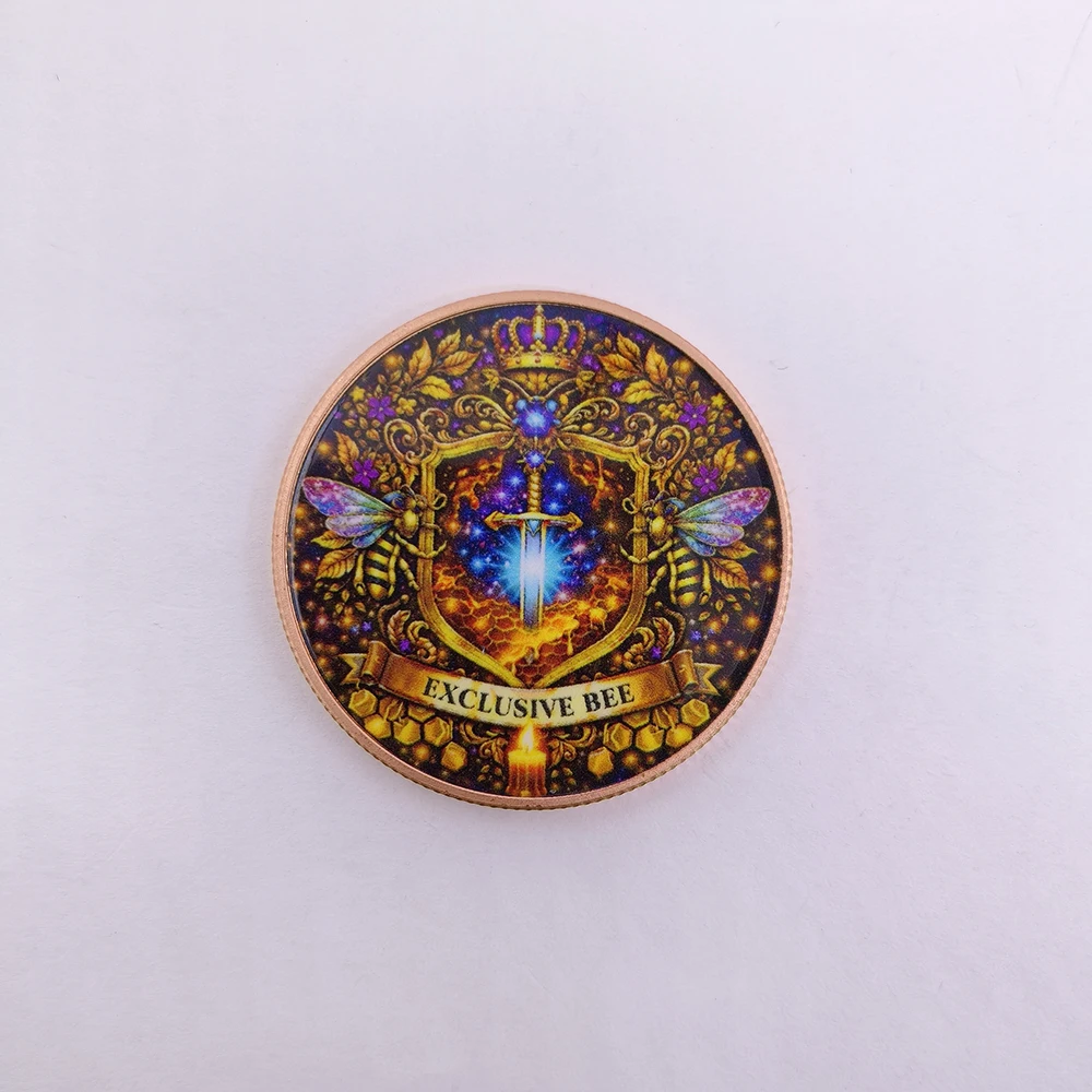 1 oz Honey Bee .999 Pure Copper Commemorative Coin Color Printed Bee Copper Crafts Collectible Souvenir Gift