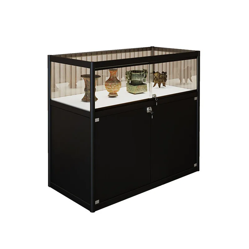 Factory Direct 2026 Museum Display Cabinet Cultural Relics Antique Collection Jade Porcelain Jewelry Exhibition Table Mobile