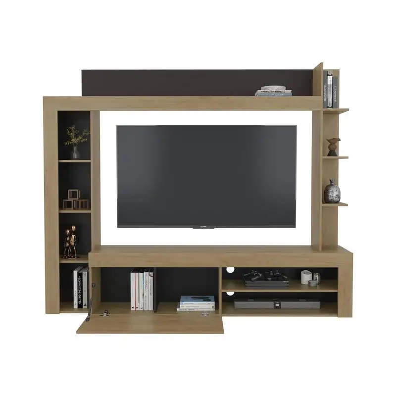 Cecil Entertainment Center and TV Stand with Open Shelves and Storage Compartments with Door