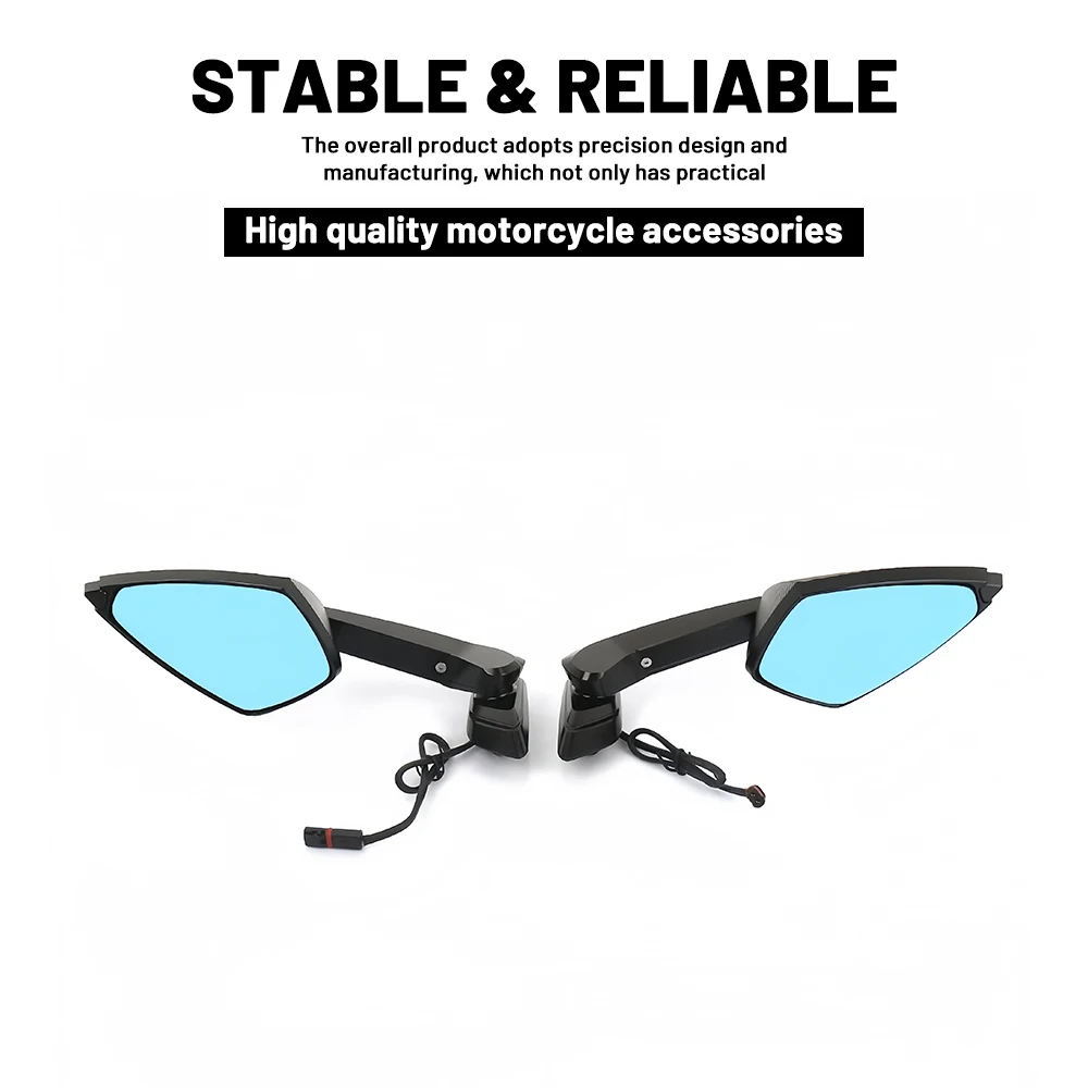 Motorbike FOR CBR10OORR2019-2025 Motorcycle Rearview Mirror Blue Glass Sport Winglet Mirror Kits Adjustable Stealth Mirrors