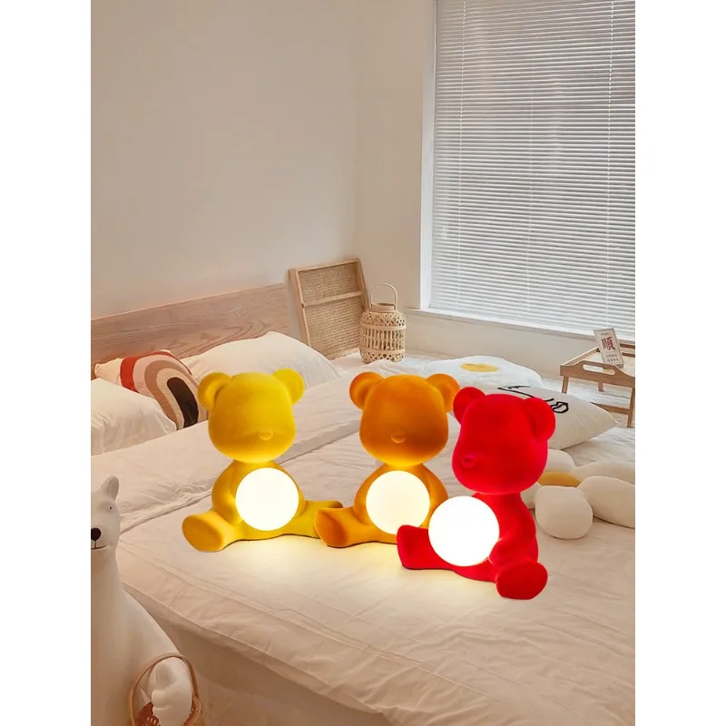 Internet celebrity bedroom bedside lamp, teddy bear cute decoration, night light