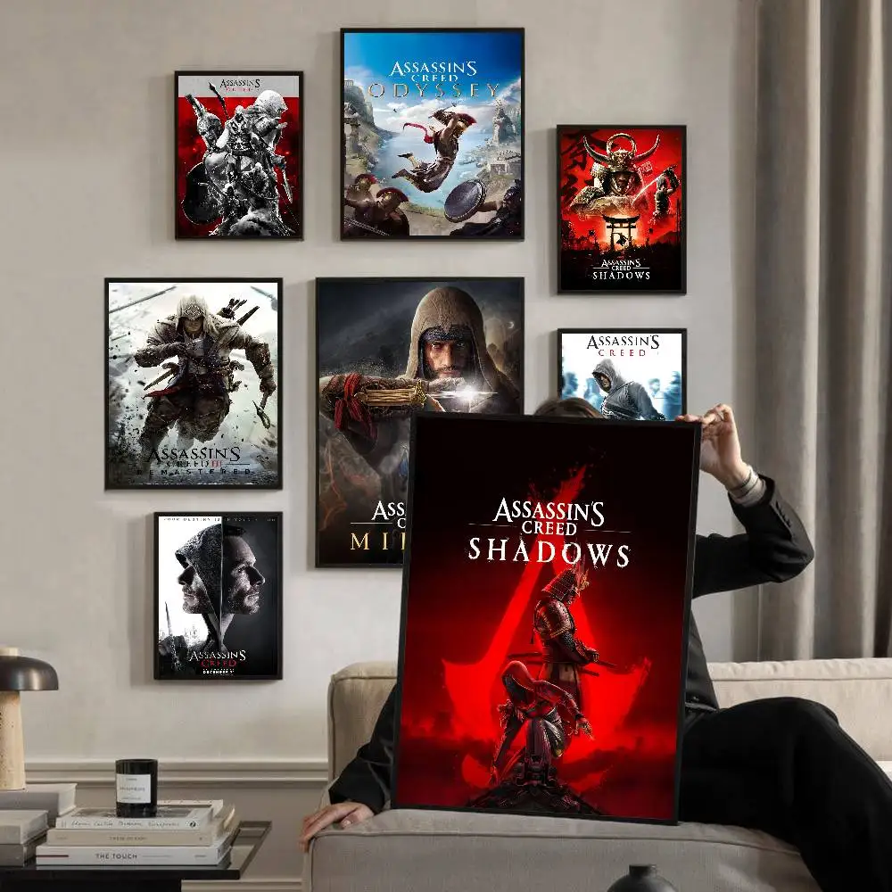 Game A-Assassins Creed S-Shadows Anime Posters Sticky HD Quality Wall Art Retro Posters For Home Kawaii Room Decor