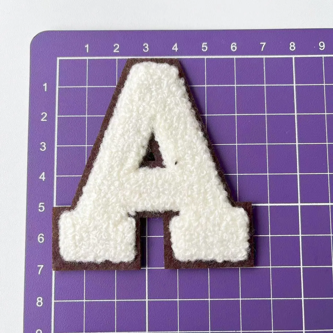 New Beige Letters Chenille Embroidered Iron On Patch Applique Diy Name Badge Alphabet Patches For Kid Clothing Bag Accessories