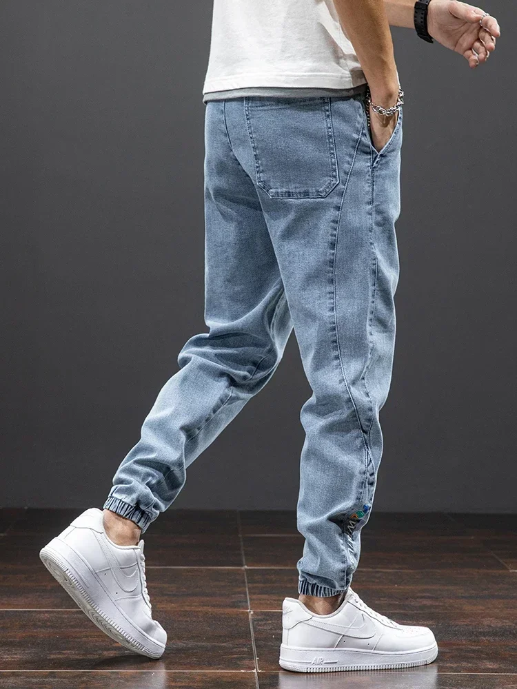 

Spring Summer Black Blue Cargo Jeans Men Streetwear Denim Jogger Pants Men Baggy Harem Jean Trousers Plus Size 6XL 7XL 8XL