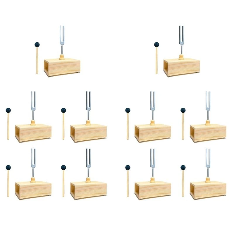 Quality 10X 528Hz Tuning Fork With Resonance Box, Aluminum Alloy, Wooden Speaker, Perfect For SPA Aromatherapy