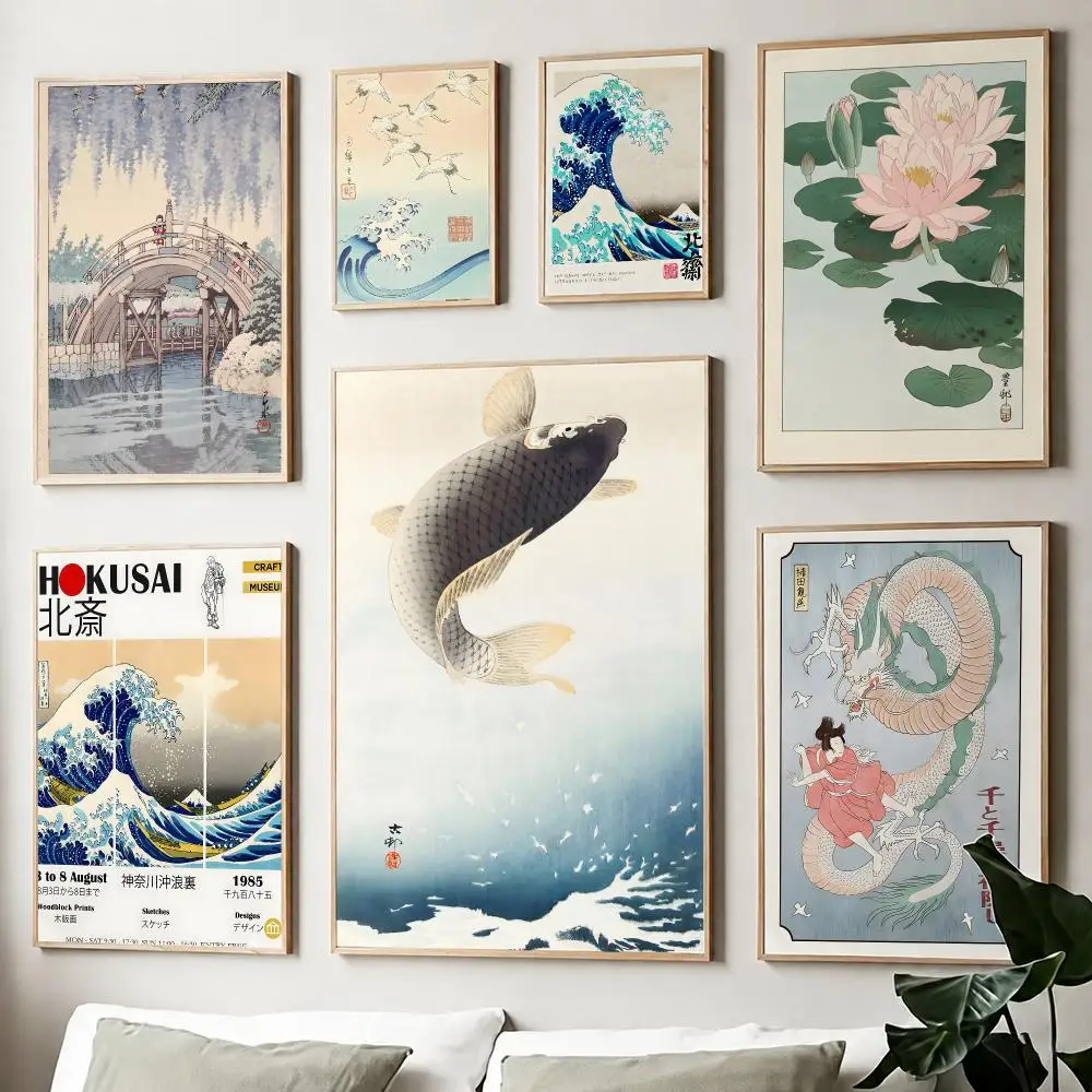 Hokusai Koson Japanese Art Poster Self Adhesive Matte Wall Art Removable Home Room Decoration