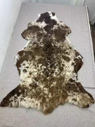 cat sofa dog bed puppy gift Unique Natural Brown Leather Rugs, Vintage Home Décor, Sofa Stool Cushions, Coat Material, real fur