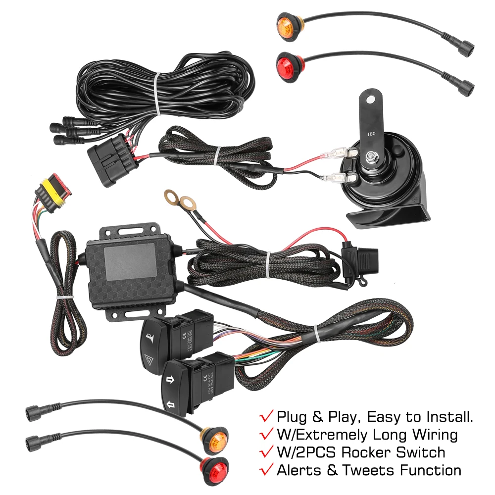 

for CFMOTO UFORCE U10 Pro, Pro XL 2025 Plug and Play Turn Signal Horn Street Legal Kit Backlit Rocker Switch Universal Round LED