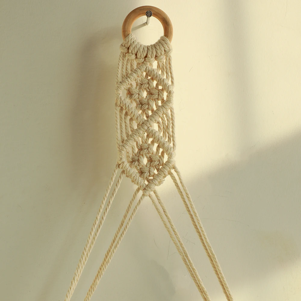 Macrame Wand Hängen Regal Boho Wohnkultur Regale Auf Wand Holz Dekoration für Schlafzimmer Wohnzimmer Kindergarten Christamas Geschenk – Detail 19