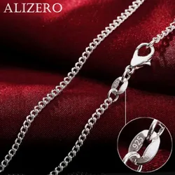 Wholesale 925 Sterling Silver 16/18/20/22/24/26/28/30 Inch 2mm Side Chain Necklace For Women Man Fashion Wedding Charm Jewelry