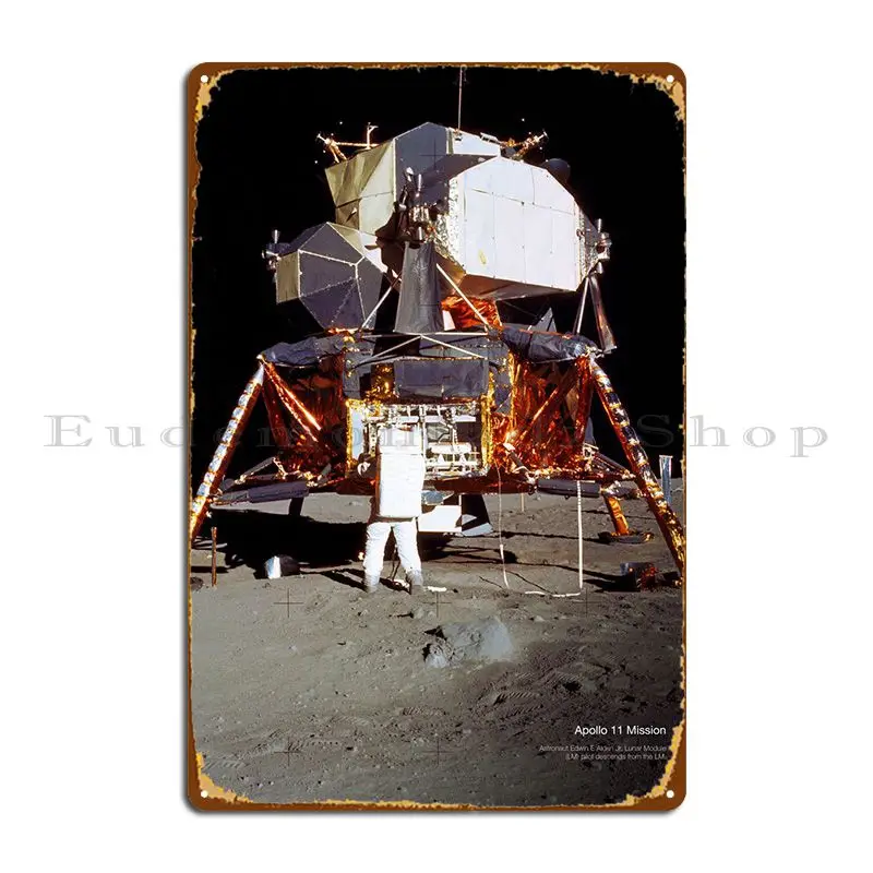 Apollo 11 Lunar Module Metal Sign Classic Mural Custom Character Decoration Tin Sign Poster