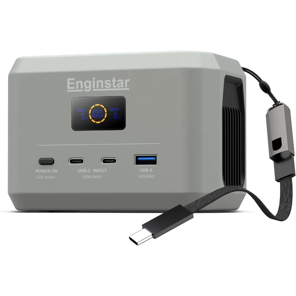 

Portable Power Station, Outdoor 99Wh LiFePO4 Battery, Solar Generator 100W Two-Way Fast Charging, Power Bank for Camping