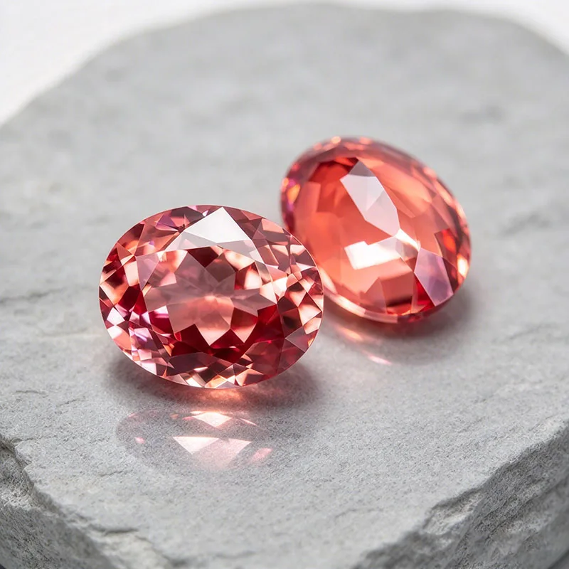 Oval Cut Lab Grown Padparadscha Sapphire Sunset Orange with AGL Certificate for Jewelry Making 5