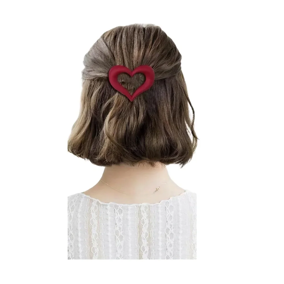 

Simple Frosted Love Spring Hair Clip All-Match Girly Side Headdress Cute Hair Accessories for Daily Wear & School Girls
