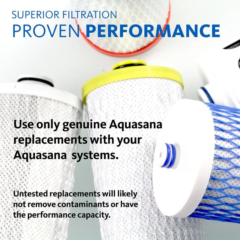 Filter Cartridges for 2-Stage Under Sink Water Filtration System - Filters 99% Of Chlorine - 2 Count - AQ-5