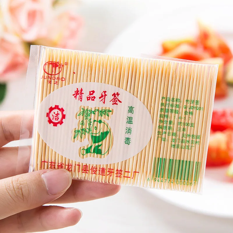 1000-200Pcs Bamboo Toothpicks Double Head Disposable Toothpick Dental Floss Restaurant Hotel Accessories Home Kitchen Tableware