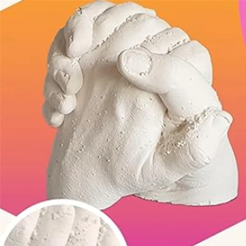 ABPQ-Hand Casting Couples Realistic Stone Sculpture For Two DIY Mother's Day Handmade Mold Hand Cast Plaster Clone Finger Durabl