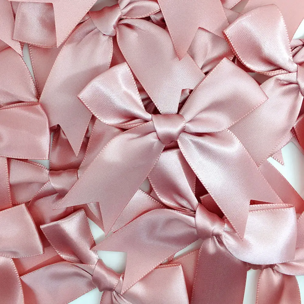 50PCS 85*85mm Satin Band Bögen Dekoration Für Handwerk Geschenk Blume Kopfbedeckungen Kleidung DIY Hochzeit Invication karte Taschen Party Decor – Detail 3