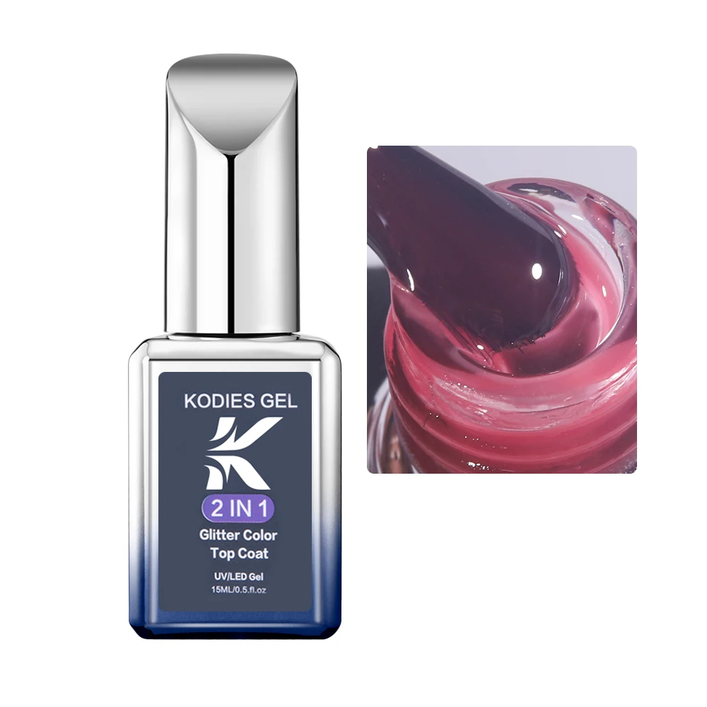 KODIES GEL Milky Pink Gel Polish UV Semi Permanent Jelly Top Coat traslucido No Wipe Glass Bottle Soak Off Gel French Manicure