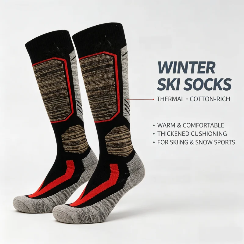 Adult Thermal Ski Socks Cotton Men Women Warm Outdoor Cycling Snowboarding Sports Socks  Thermosocks Winter
