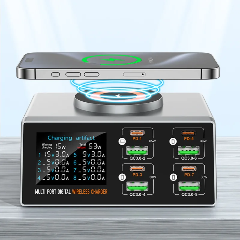 140W Smart Quick Charger 8-Port USB Fast Charging Station for Multiple Android Phone Travel Home Office