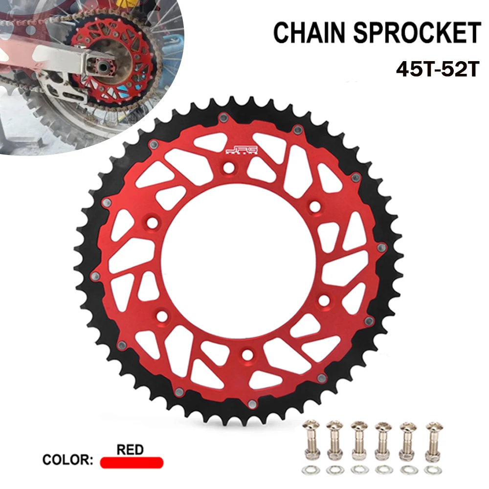 

45T 47T 48T 49T 50T 51T 52T Rear Chain Sprocket For Honda CR CRF XR CRM 125 150F 230F 230L 250 250X 250R 400 450R 450X 500 650R