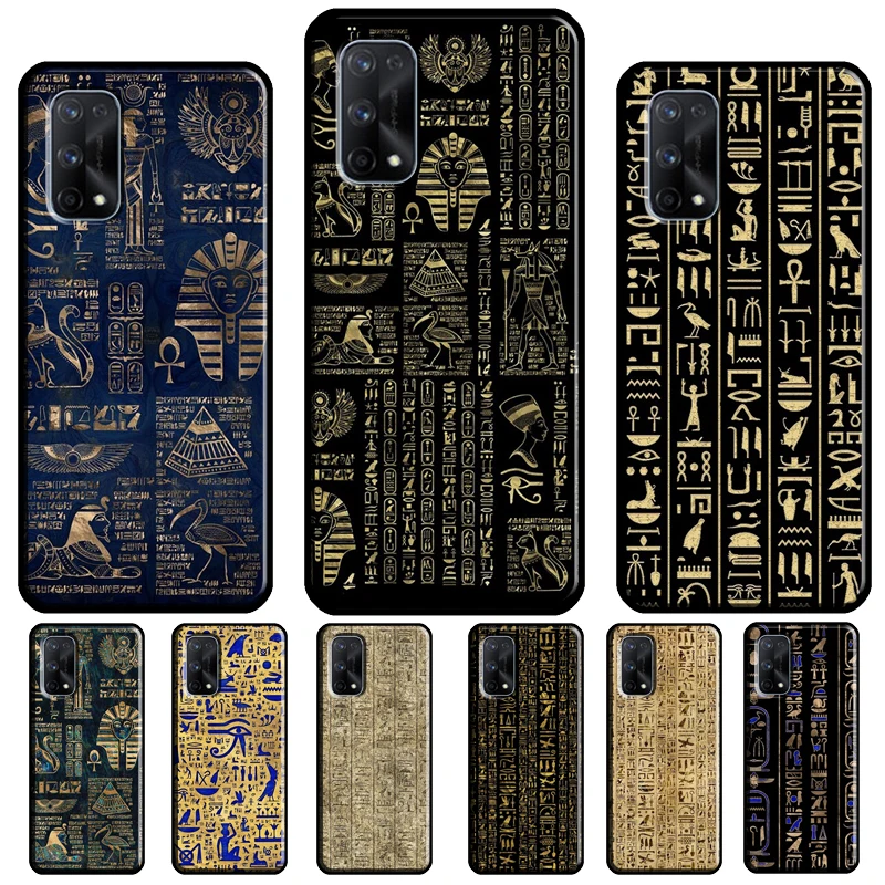 Ancient Egyptian Hieroglyphic Case For Realme 8i 9i 8 9 Pro C21 GT Neo 2 Master Cover For OnePlus 9R 8T Nord2 9 10 Pro