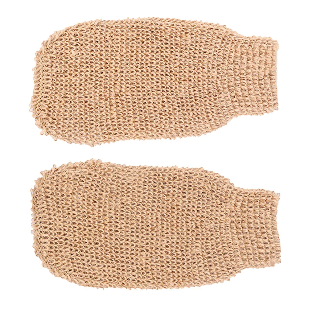 

2Pcs Ramie Jute Bath Glove Body Scrub Gloves Exfoliating Dead Skin Remover Spa Glove Shower Sauna Scrubber for Skin Care and