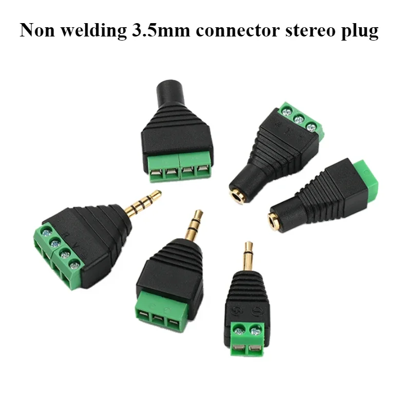 Earphone Audio Jack 3.5mm Connector Stereo Adapter 3.5mm RCA Audio Mono Channel Plug to Screw Terminal Audio Mono Channel Plug